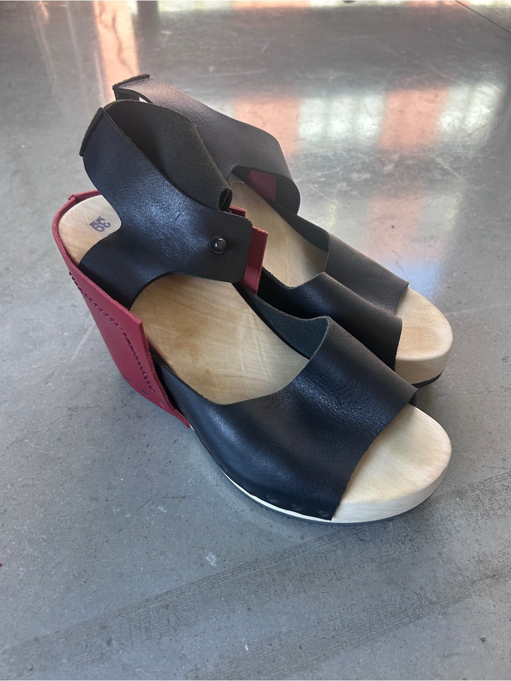 Trippen -nearly new - Black and Red Women’s Wedge Sandals